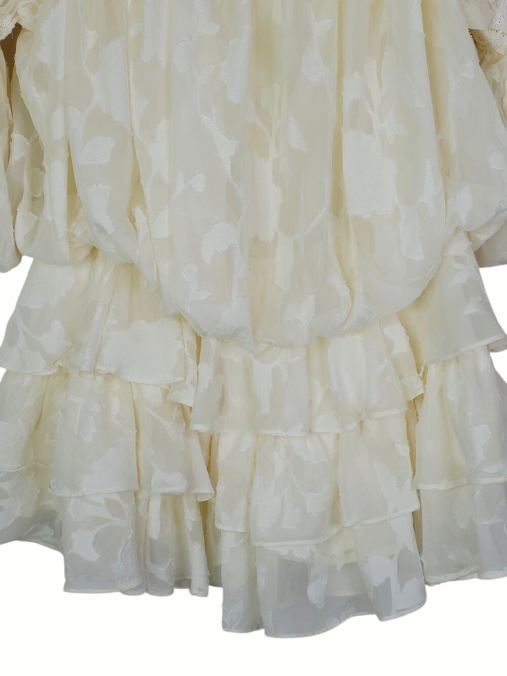 The Bekk Elora Dress Ivory‎ Lace Floral Off Shoulder Mini NWT Size XS/S - Picture 8 of 13